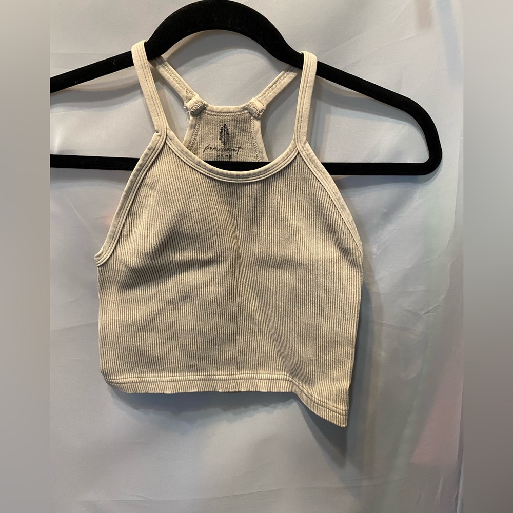 NWOT Free People Beige Happiness Runs Crop Top Size M